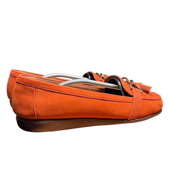 AEROSOLES Stitch'N Turn 11W Burnt Orange Suede Loafers Tassel Casual Comfort - Picture 5 of 12